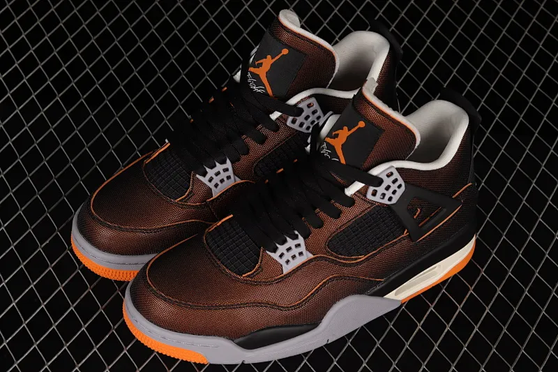 All categories Air Jordan Jordan series basketball shoes Air Jordan 4 Pure original Air Jordan 4 Retro SE AJ4 Joe 4 brass black orange starfish orange CW7183-100